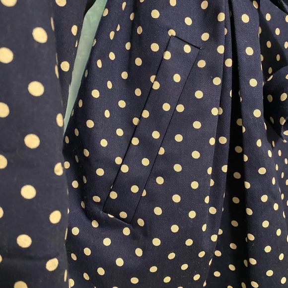 Myrtlewood ModCloth Navy Blue With White Polka Dot Trench Coat SZ 2XL - Picture 4 of 7